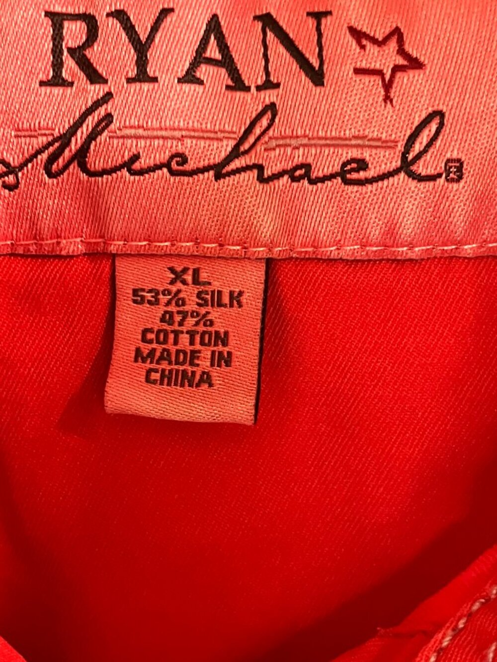 Ryan Michael Silk Blend Red Western Shirt XL - Picture 6 of 13